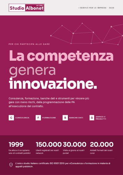 Copertina della brochure per gli operatori economici